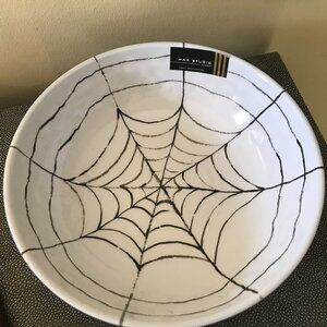 MAX STUDIO MELAMINE HALLOWEEN Black & WHITE SPIDER WEB BOWL HALLOWEEN